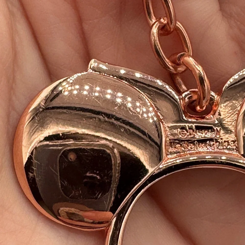 Disney parks minnie mouse rose gold ear headband keychain anchor-patterned bow